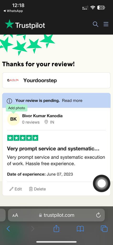 Yourdoorstep Review bivor