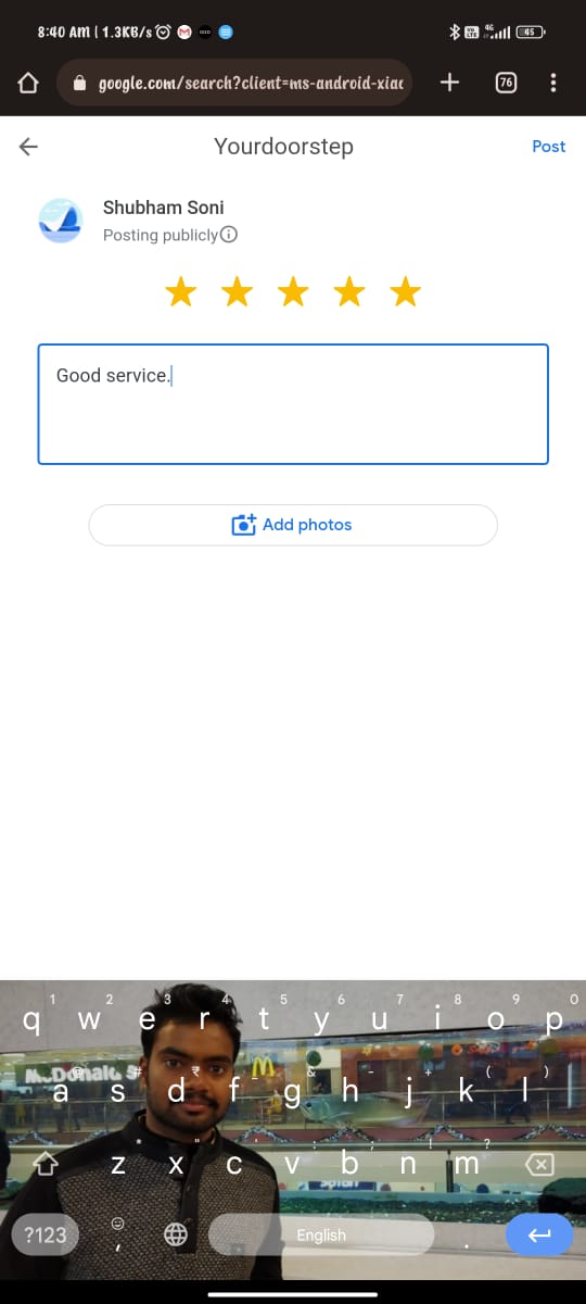 Yourdoorstep Review subham