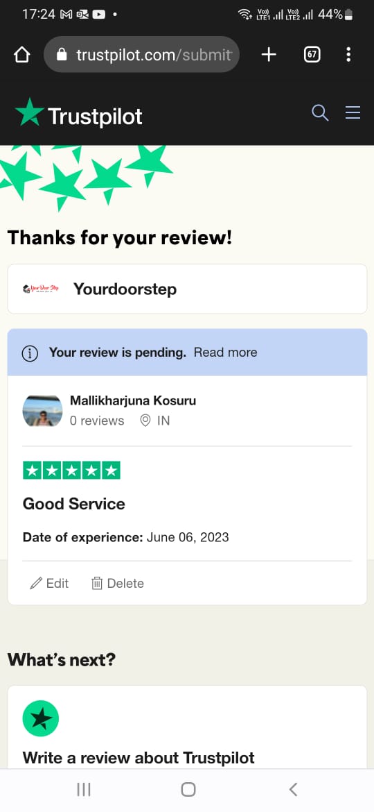 Yourdoorstep Review malli trustpilot