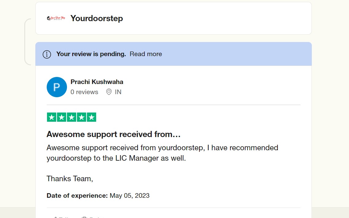 Yourdoorstep Review prachi