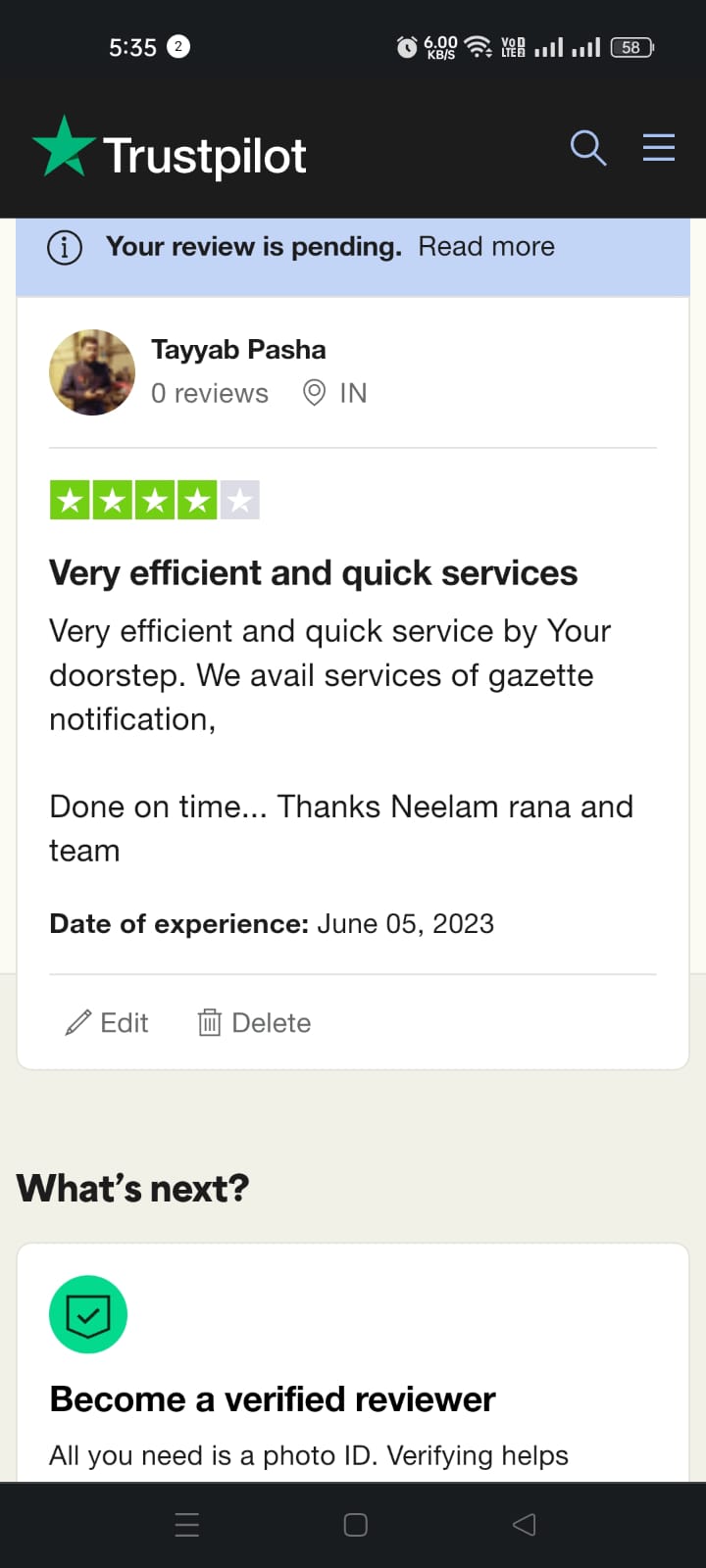 Yourdoorstep Review tayyab