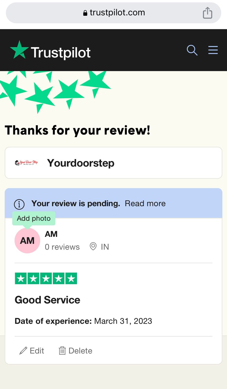 Yourdoorstep Review am