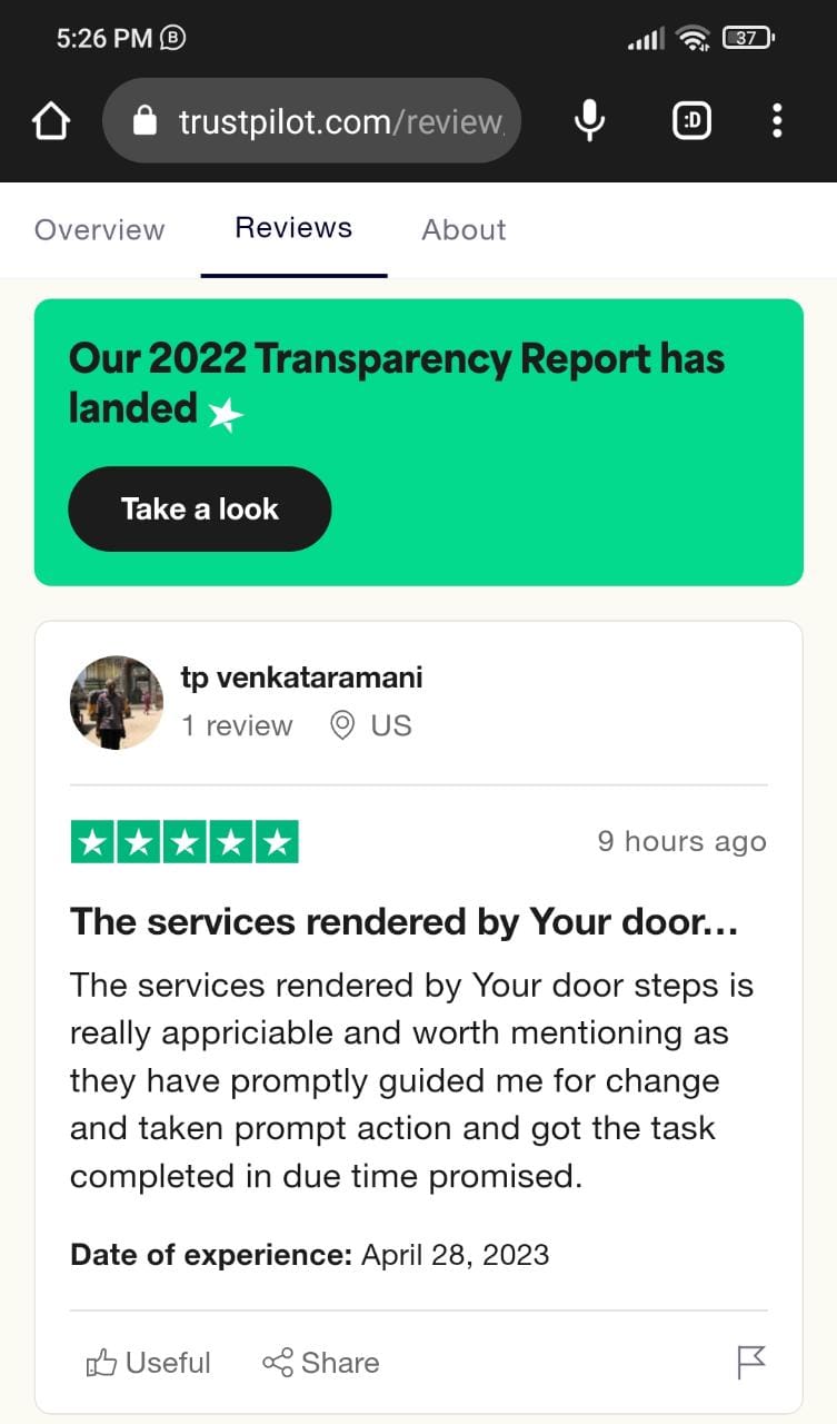 Yourdoorstep Review tp venkat