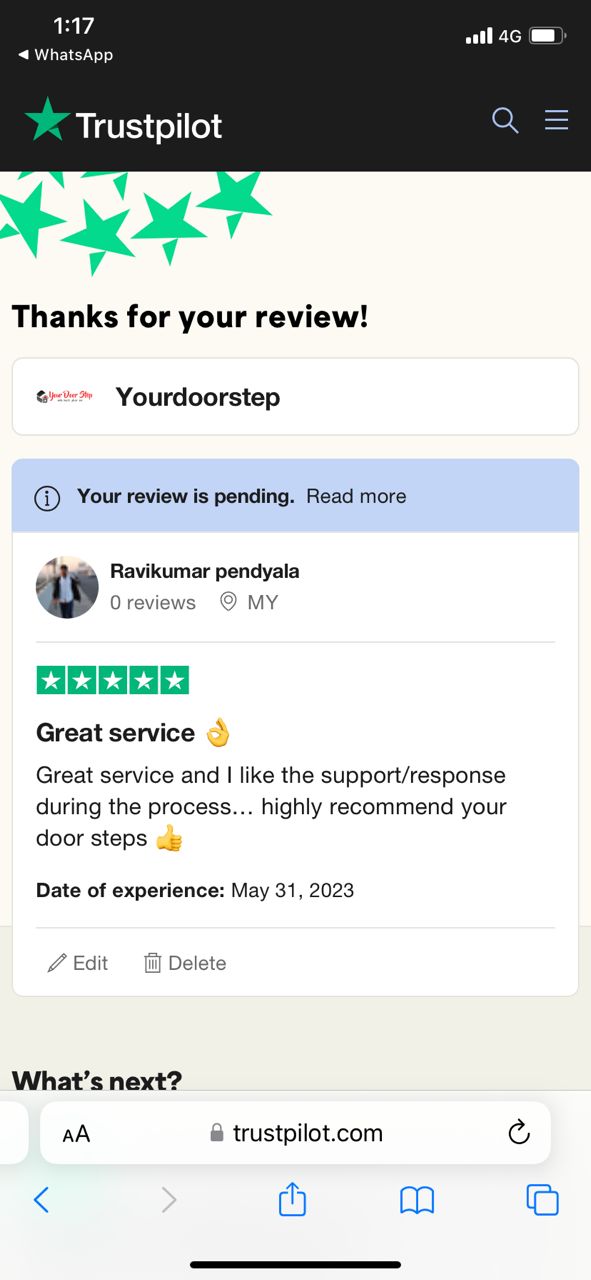 Yourdoorstep Review ravikumar