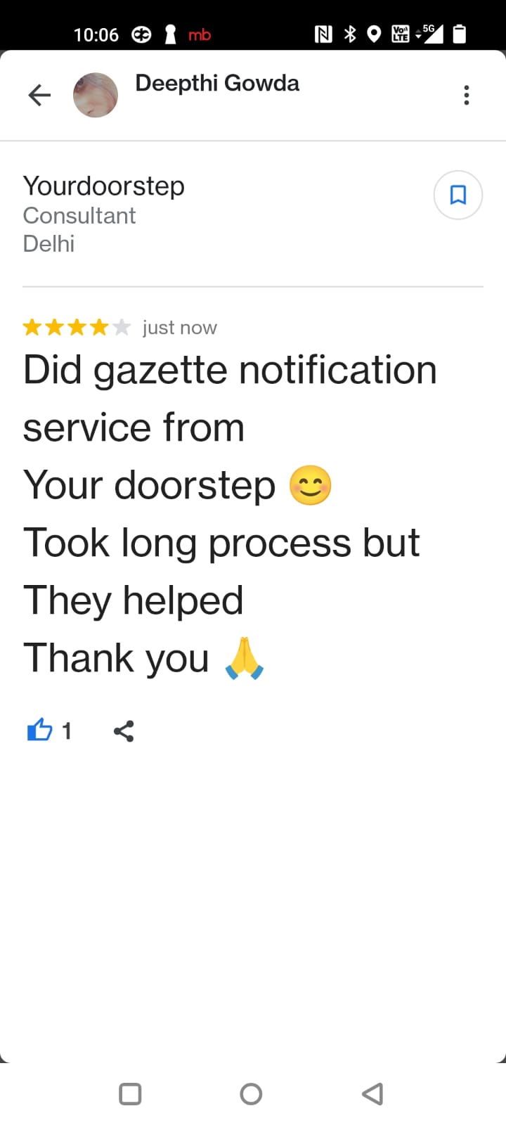 Yourdoorstep Review deepthi