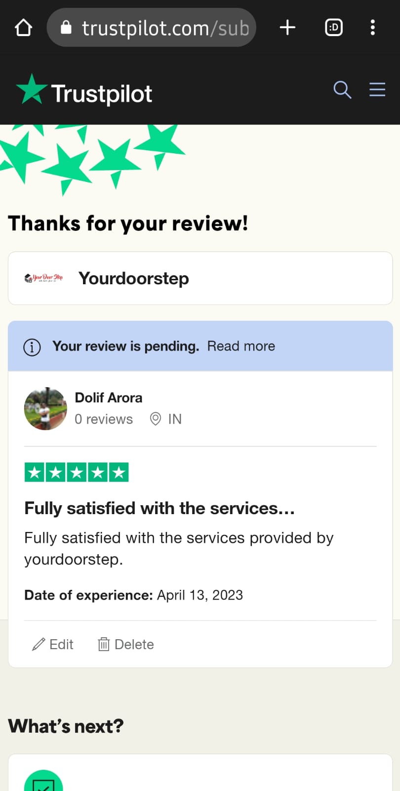 Yourdoorstep Review dolif arora 