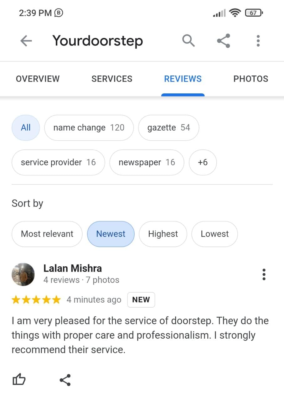 Yourdoorstep Review lalan mishra 