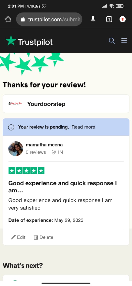 Yourdoorstep Review mamthana meena