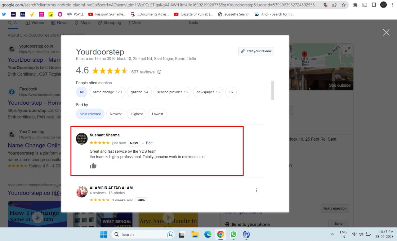 Yourdoorstep Review shushant sharma