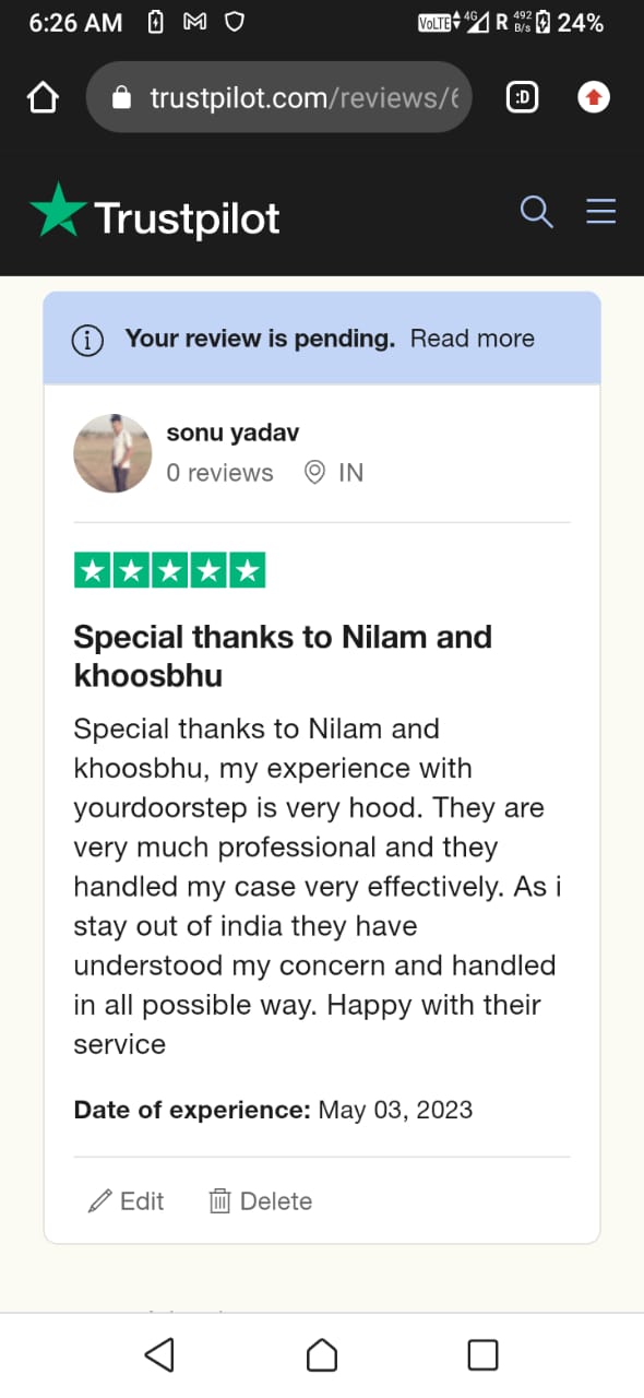 Yourdoorstep Review  SONU YADAV