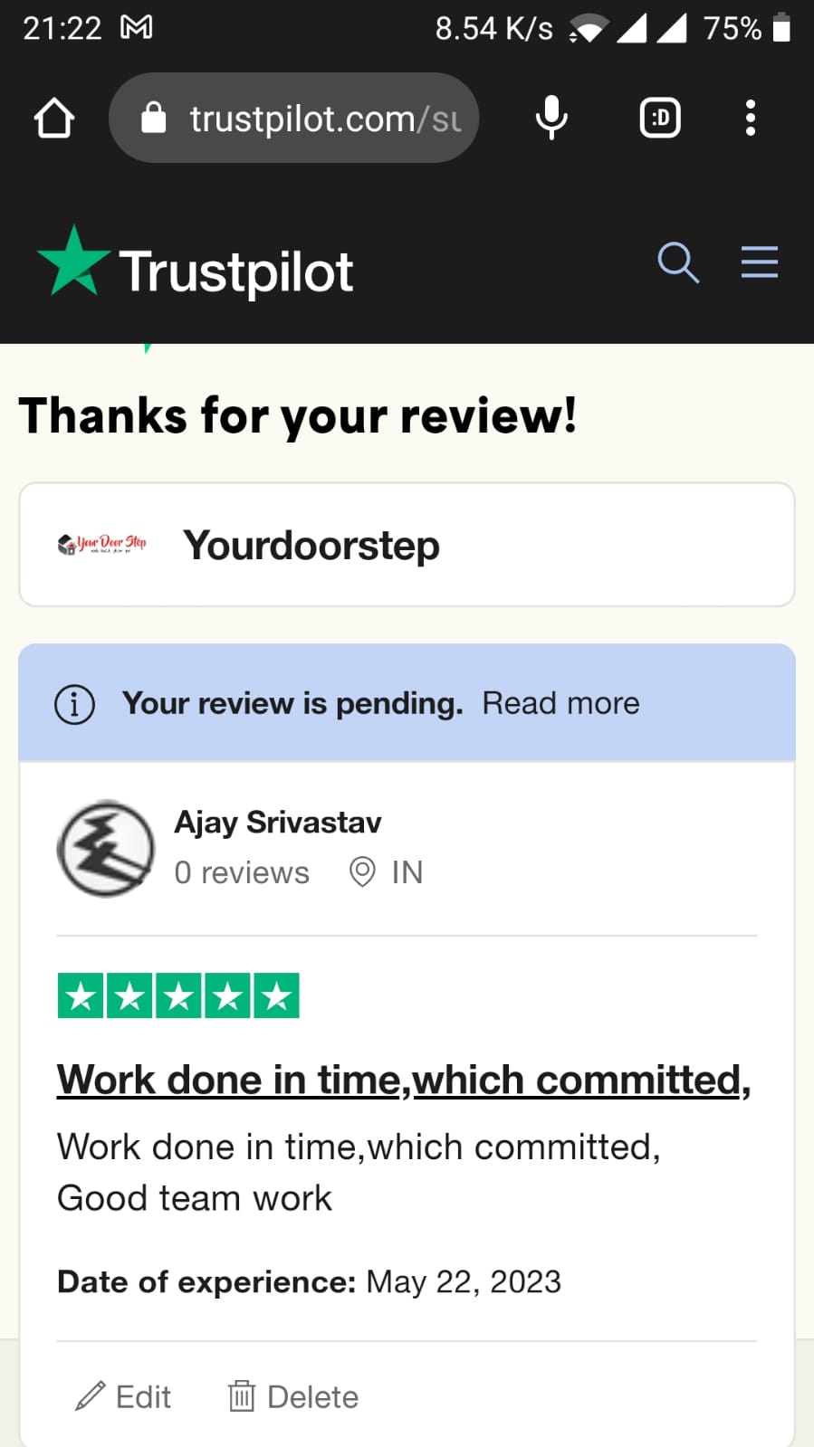 Yourdoorstep Review   ajay srivastav