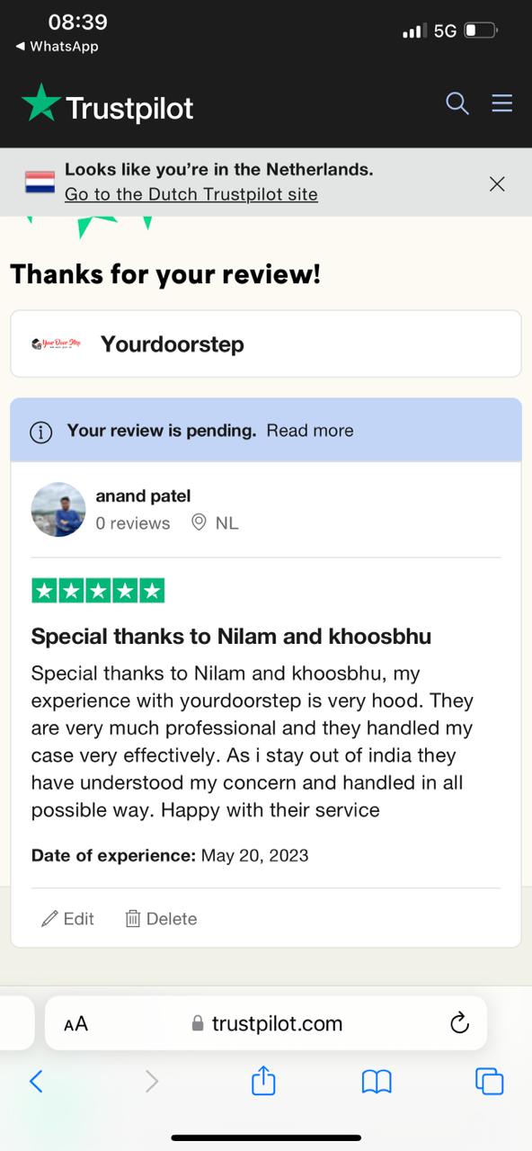 Yourdoorstep Review  anand patel