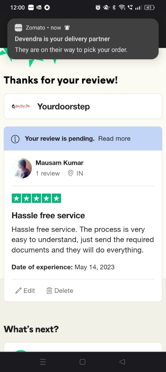 Yourdoorstep Review mausam kumar