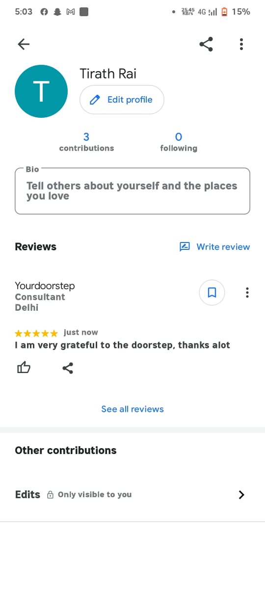 Yourdoorstep Review  tirath rai
