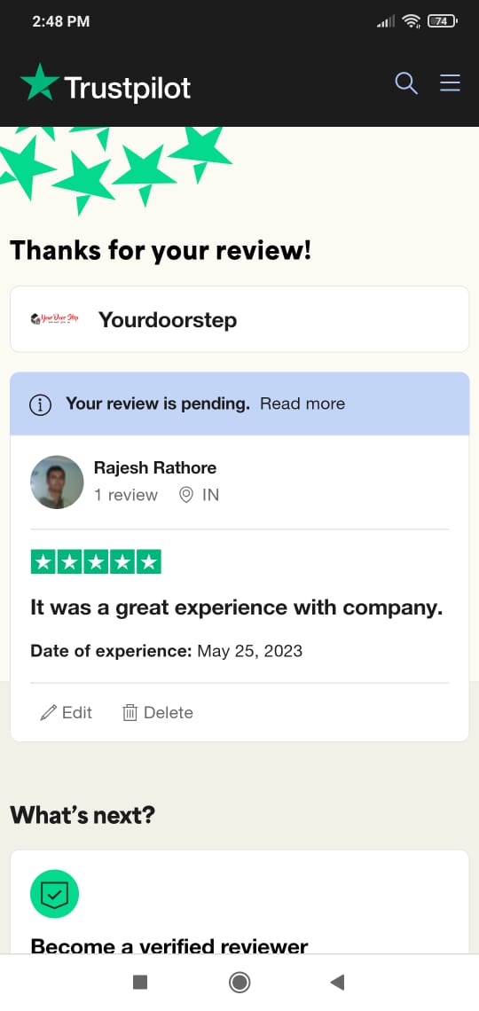Yourdoorstep Review   rajesh rathore 