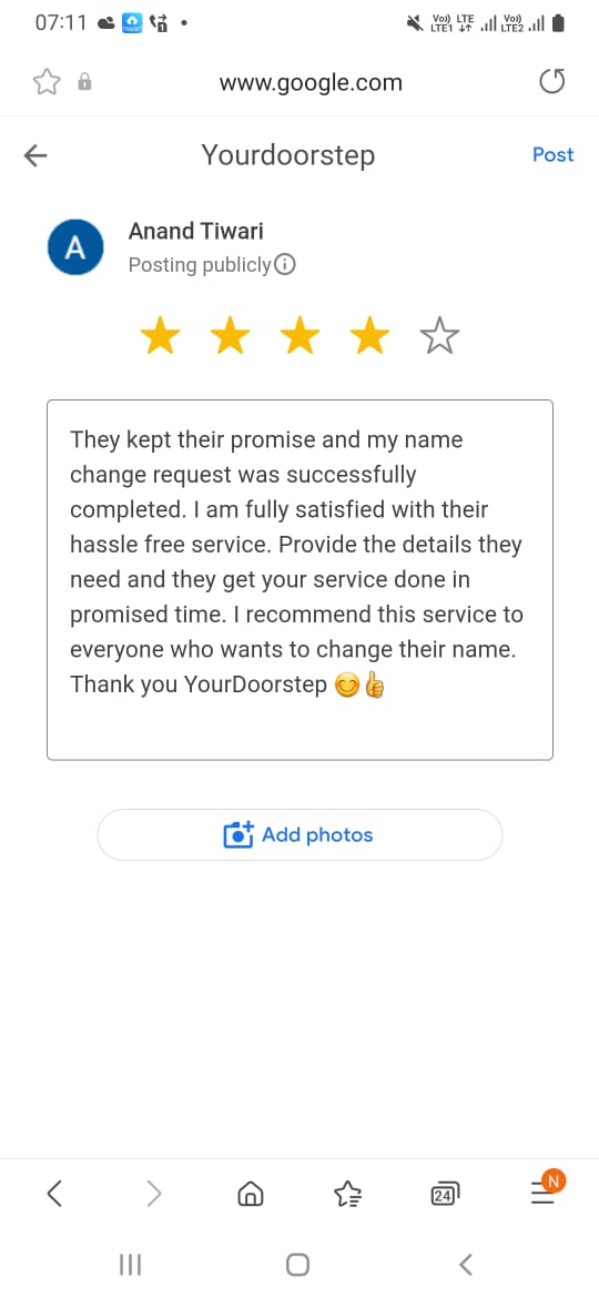 Yourdoorstep Review  anand tiwari