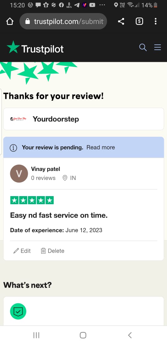 Yourdoorstep Review   VINAY PATEL