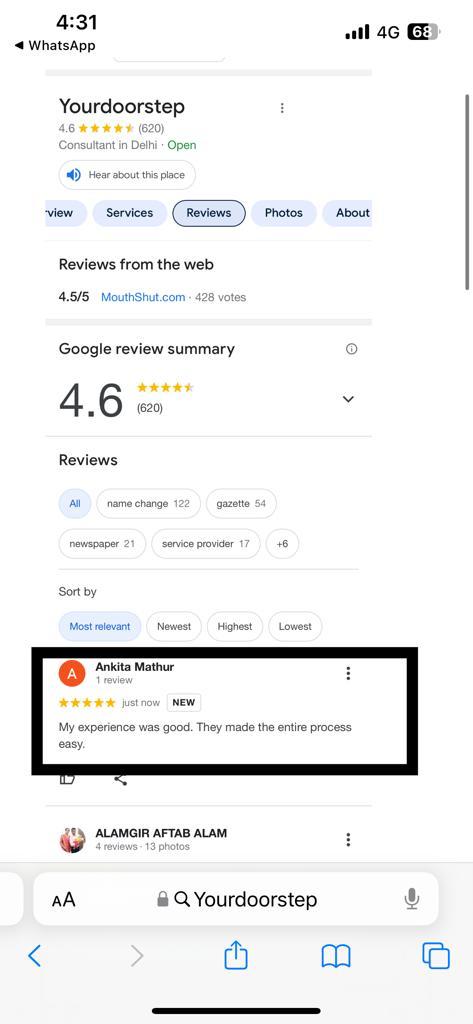 Yourdoorstep Review   ANKITA MATHUR
